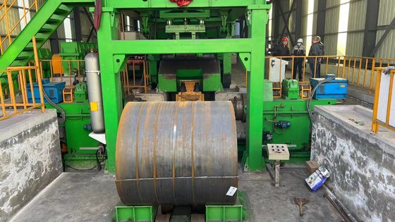Productielijn voor het ontrollen en het gelijkstellen van plaatmetaal met een gewicht van 35 ton